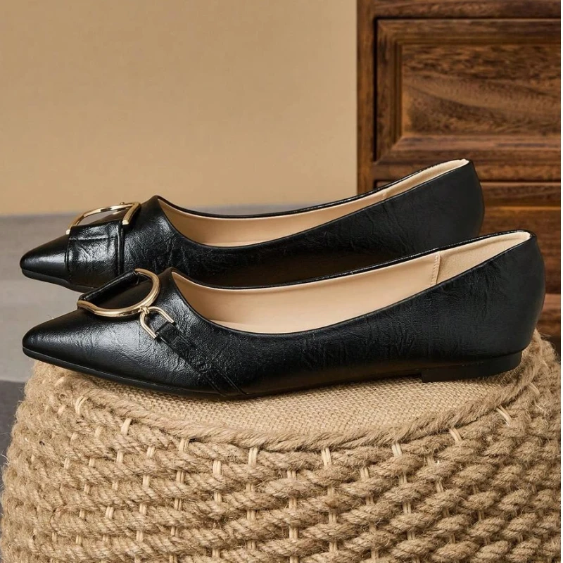 Elegant Women’s Black Pointed  - Women Formal Wear Shoes avaliação e preço