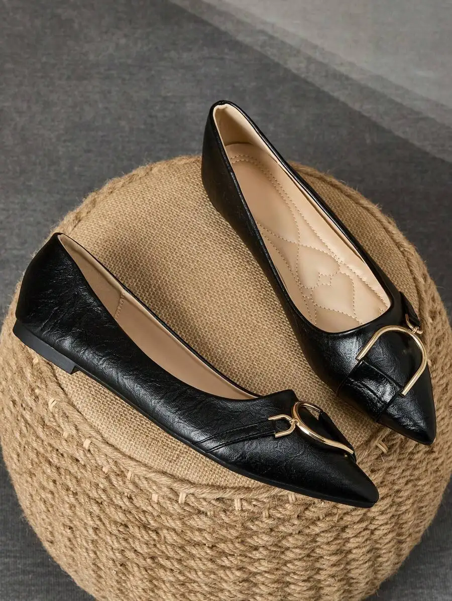 Elegant Women’s Black Pointed  - Women Formal Wear Shoes avaliação e preço