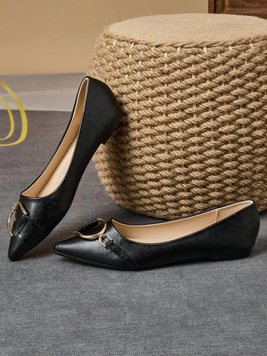 Elegant Women’s Black Pointed  - Women Formal Wear Shoes avaliação e preço