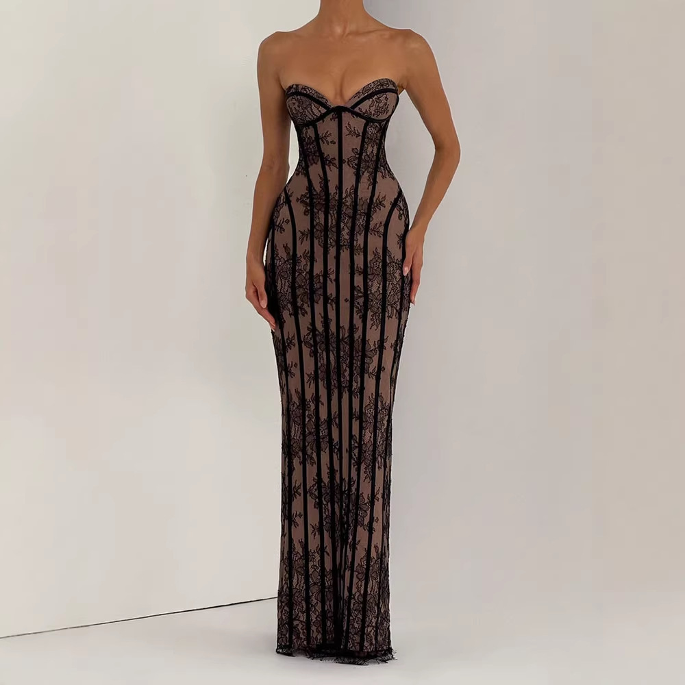Strapless Bodycon Maxi Dress f - Formal Wear Women Us avaliação e preço