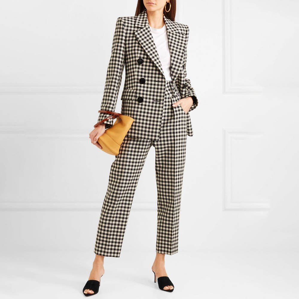 Women's Black White Gingham Tw - Women Formal Wear Black And White avaliação e preço