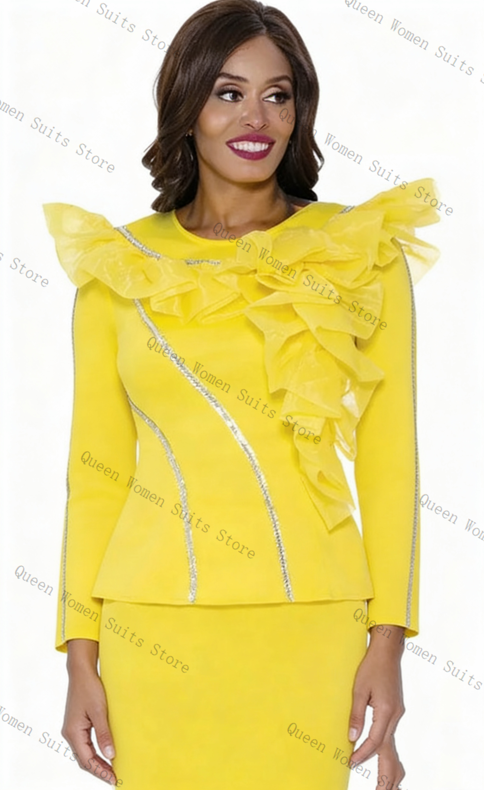 Crystals Yellow Women Suit Ski - Yellow Formal Wear Women avaliação e preço