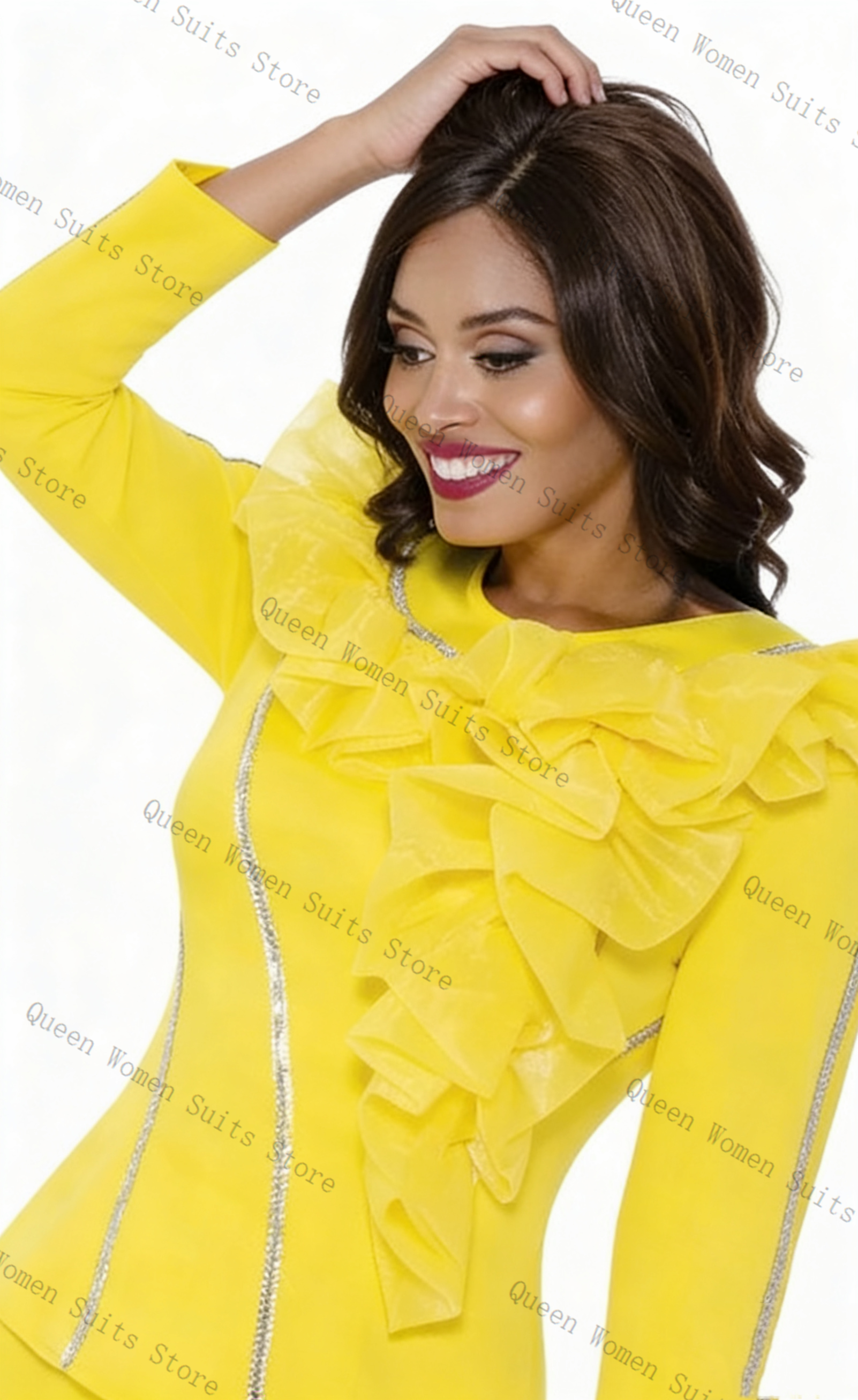 Crystals Yellow Women Suit Ski - Yellow Formal Wear Women avaliação e preço