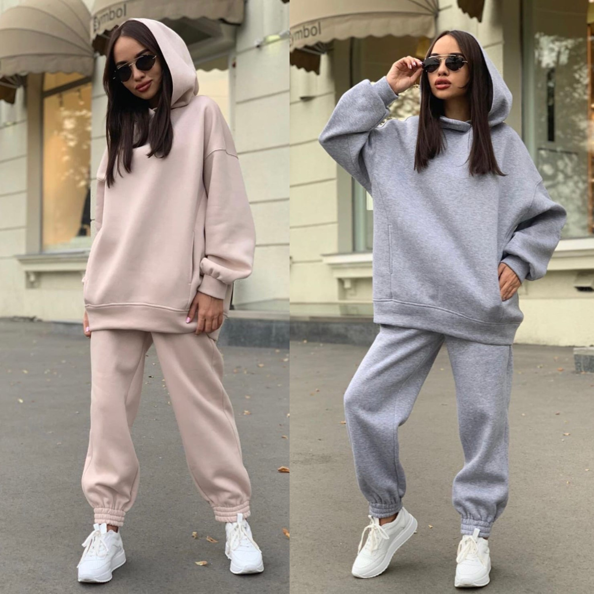 Monochrome Hooded Hoodie Set C - Monochrome Suit Set avaliação e preço