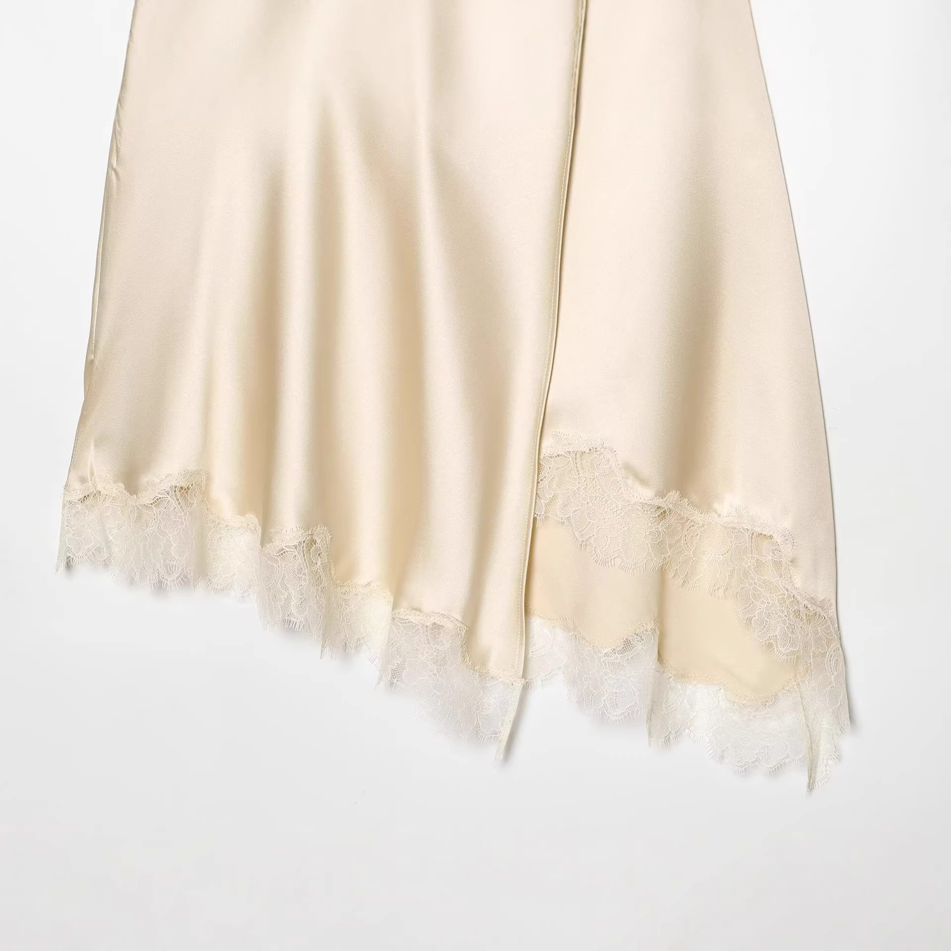 Women's Elegant Satin Lace Hem - Yellow Formal Wear Women avaliação e preço