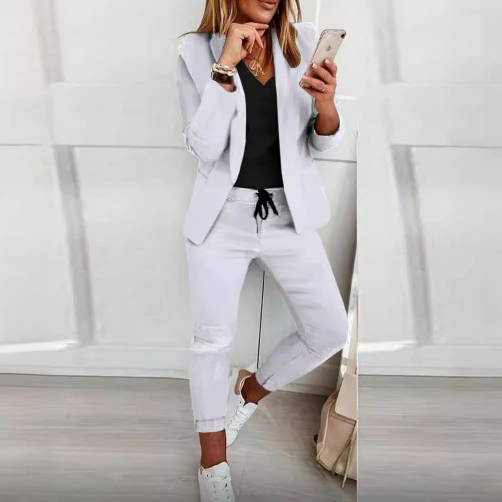 Women's Monochrome Casual Busi - Monochrome Suit Set avaliação e preço