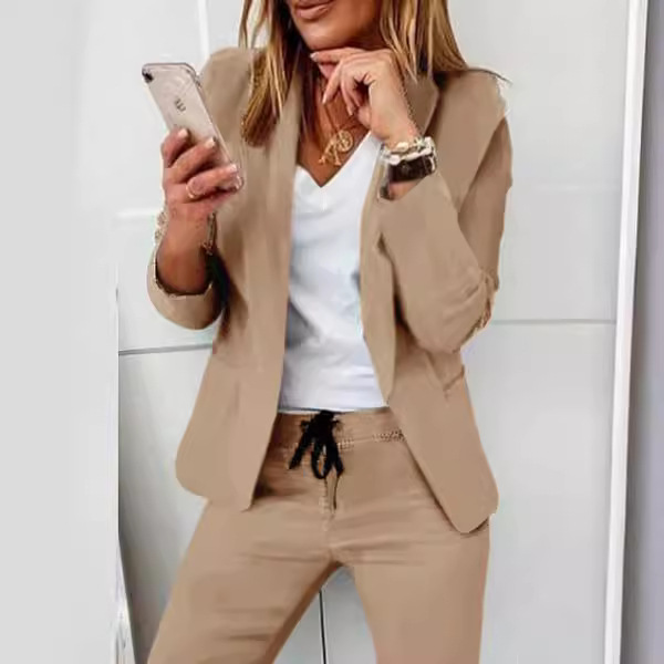 Women's Monochrome Casual Busi - Monochrome Suit Set avaliação e preço