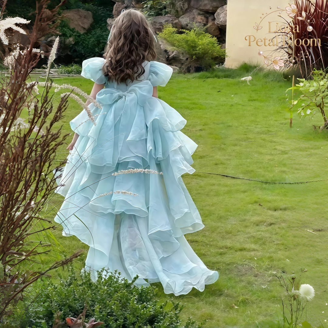 Blue Tulle Gown  Girls' Bow Pa - Formal Wear Women Us avaliação e preço