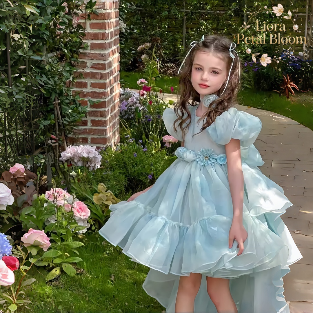 Blue Tulle Gown  Girls' Bow Pa - Formal Wear Women Us avaliação e preço