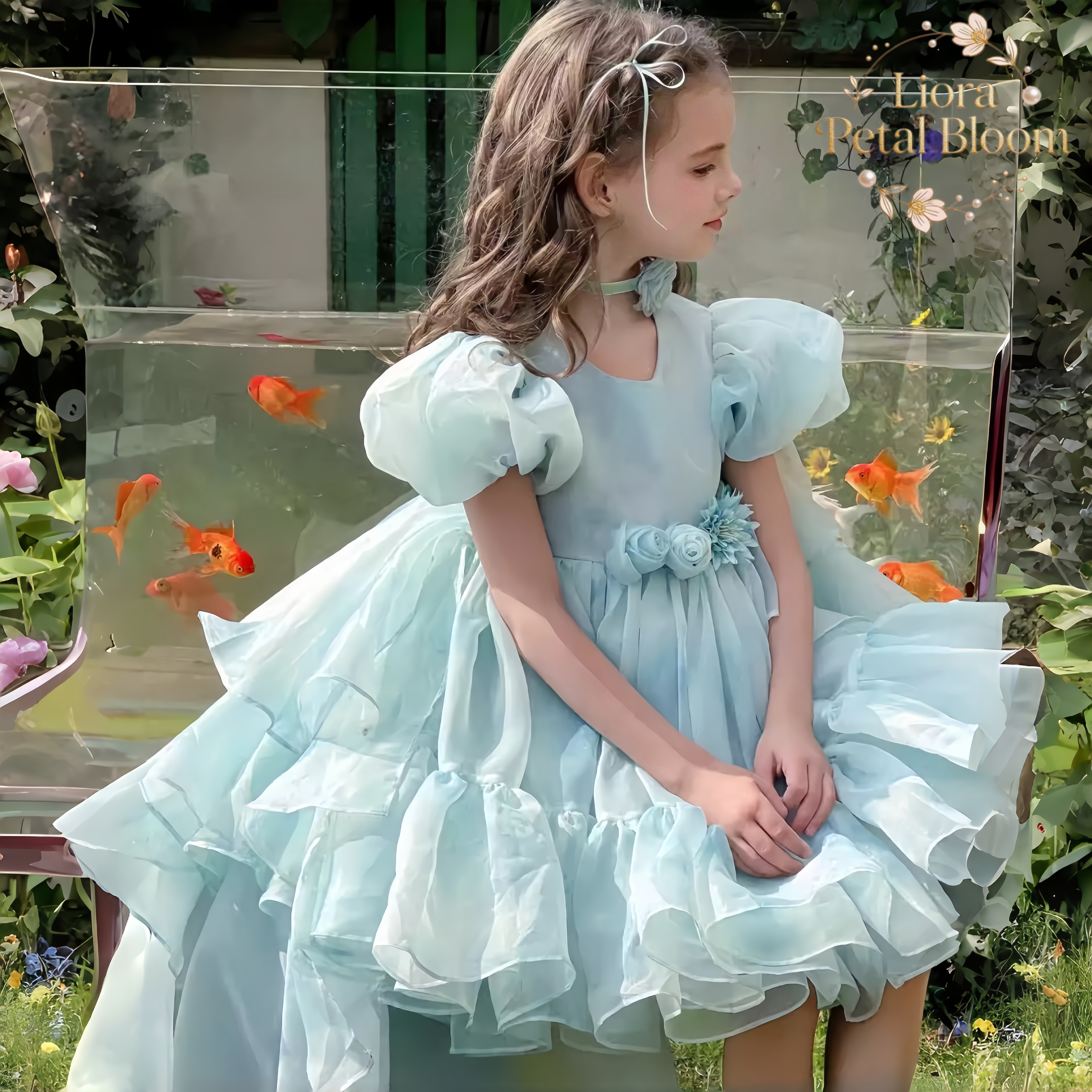 Blue Tulle Gown  Girls' Bow Pa - Formal Wear Women Us avaliação e preço